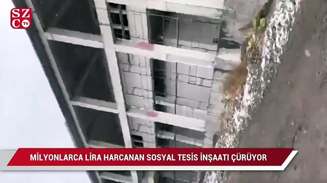 Milyonlarca lira harcanan sosyal tesis inşaatı çürüyor
