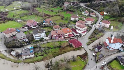 Derenin debisi yükseldi, evler sel tehlikesi yaşadı