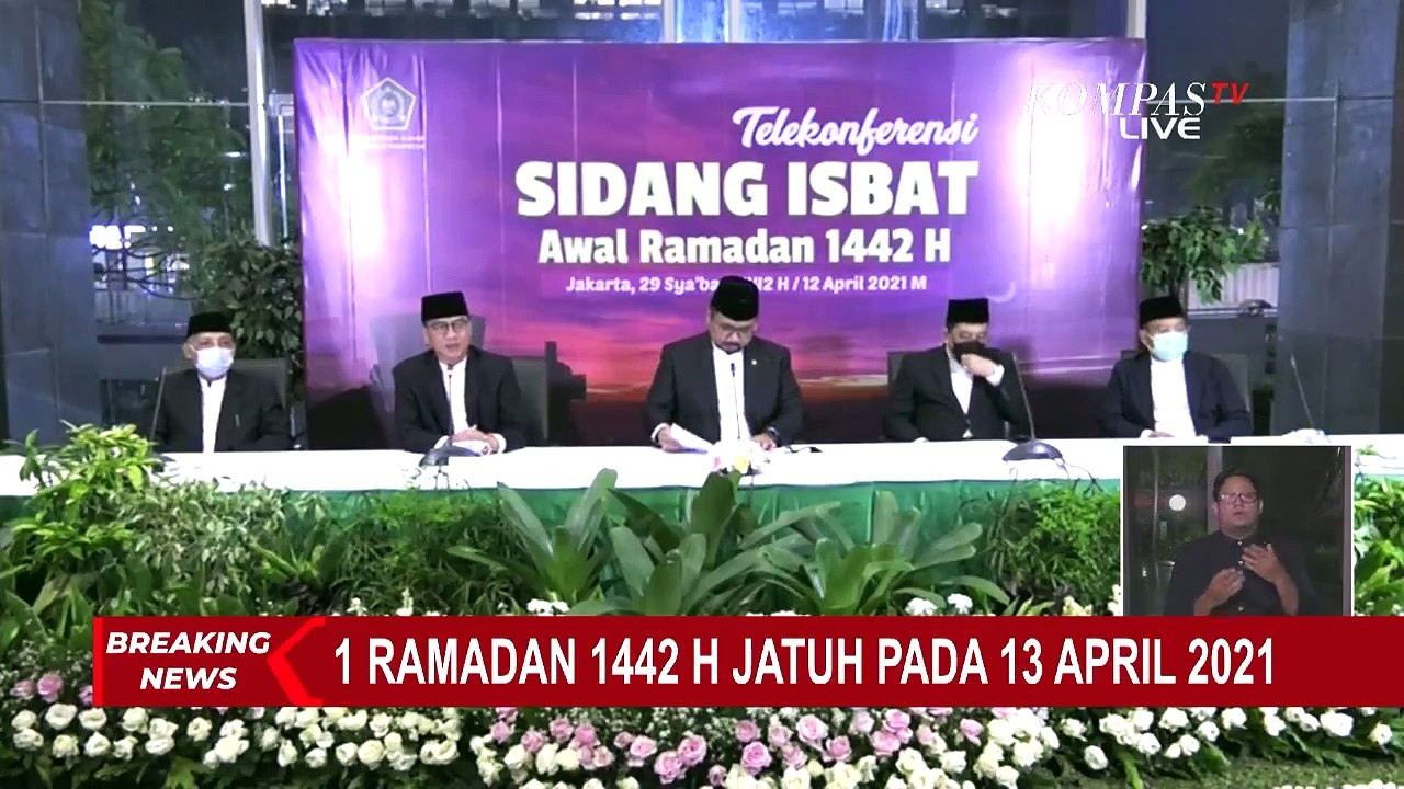 Sidang Isbat, 1 Ramadhan 1442 Hijriah Jatuh pada Tanggal 13 April 2021
