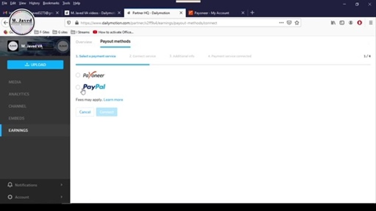 How to Attach Payoneer Account with Dailymotion