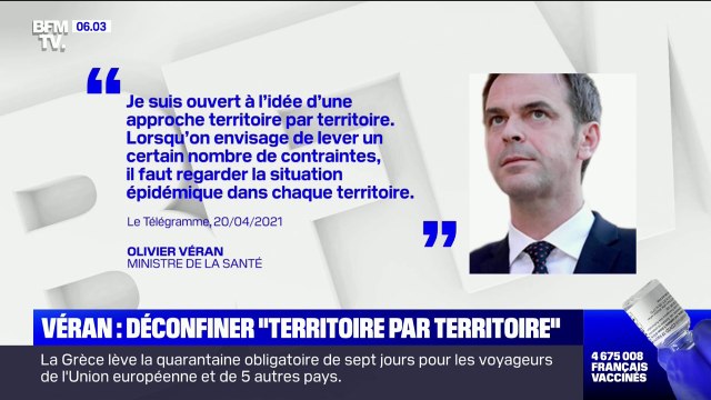 Covid-19: Olivier Véran confirme la baisse et se dit ouvert à un déconfinement territoire par territoire