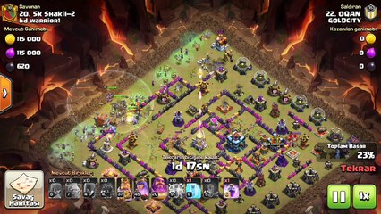 Clash Of Clans _ BB12 GOLEM ve CADI Saldırısı ile 3 yıldızlı saldırı örneği.