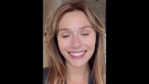 Elizabeth Olsen putting a lipstick - Elizabeth Olsen poniéndose lápiz labial