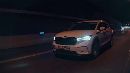 The new SKODA ENYAQ iV Driving in the city