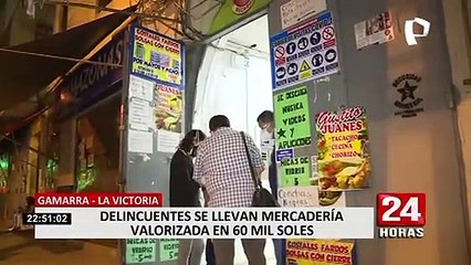 La Victoria: delincuentes roban mercadería valorizada en más de S/ 60.000