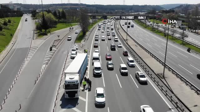 Fatih Sultan Mehmet Köprüsü yolunda drone destekli trafik denetimi