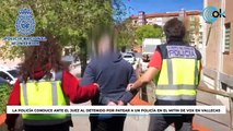 La policía conduce ante el juez al detenido por patear a un policía en el mitin de Vox en Vallecas