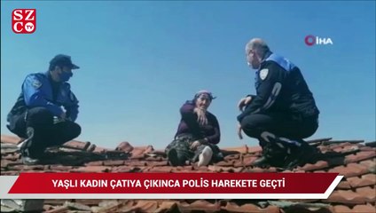 Download Video: Alzheimer hastası yaşlı kadın çatıya çıkınca polis harekete geçti