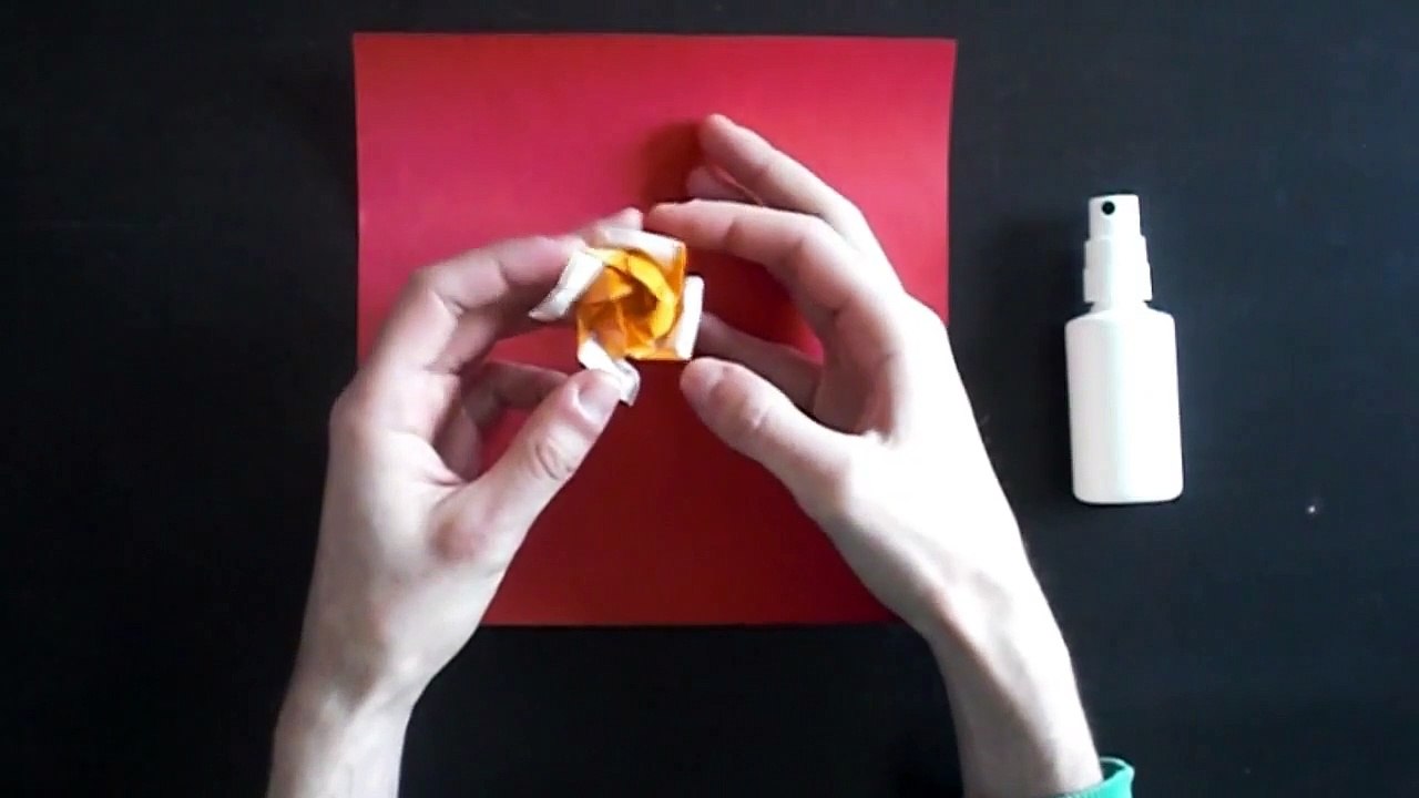 Easy Origami Rose (Alexander Kurth) Wet Folding Tutorial