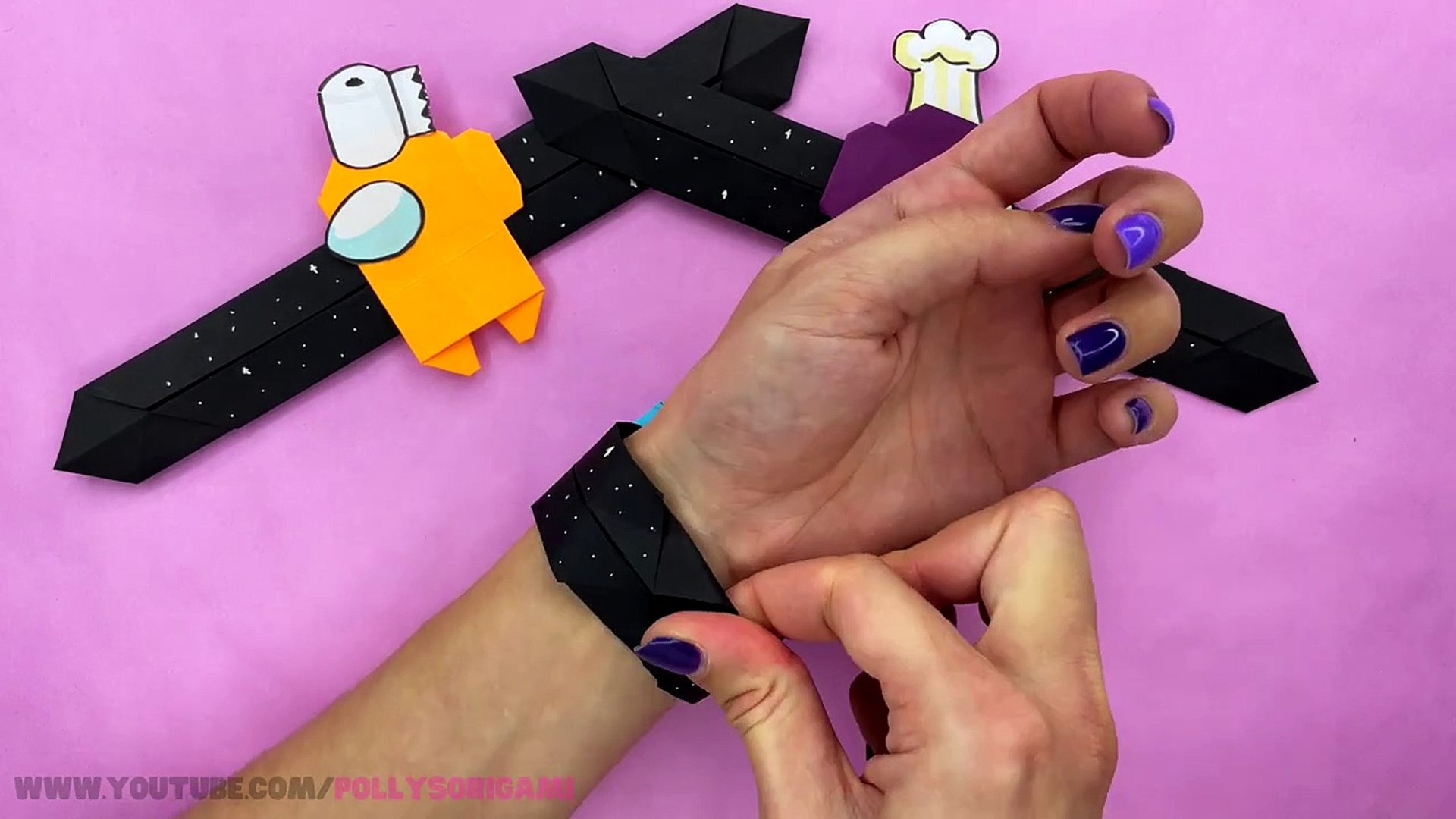 ⁣How To Make Among Us Origami Easy Bracelet [Among Us Paper Bracelet]