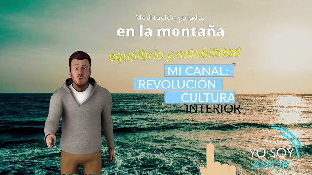 Mindfulness, meditación guiada en la montaña, equilibrio y estabilidad