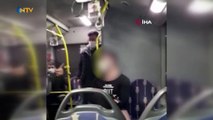 Metrobüste genç kadını taciz eden sapığa tokat