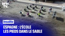 Espagne: l'école les pieds dans le sable