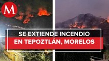 Se agrava incendio en Tepoztlán; se extiende a cerros de San Juan Tlacotenco