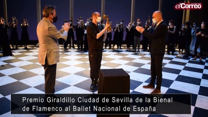 Entrega del premio Giraldillo Ciudad de Sevilla de la Bienal de Flamenco al Ballet Nacional de España