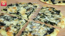 Pizza Aux Épinards & Fromage - Spinach & Cheese Pizza -  بيتزا بالسبانخ