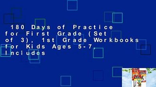 180 Days of Practice for First Grade (Set of 3), 1st Grade Workbooks for Kids Ages 5-7, Includes