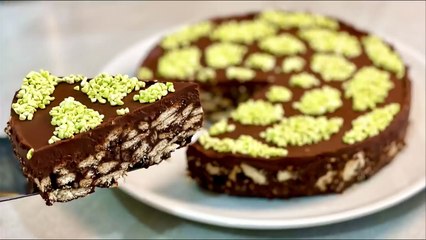 En lezzetli kurabiye ve çikolatalı kek - pişirme yok! sadece 10 dakika sürer!