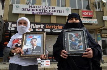 Muş'ta, 2 ailenin HDP önündeki evlat nöbetine destek