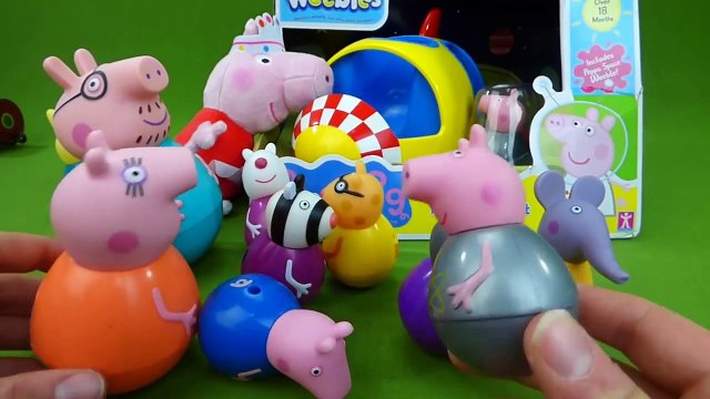 Peppa Pig Rockin Rocket Weebles Toys Mummy Daddy Pig George Train Plush Ty Suzy Sheep Zoe Emily Toys