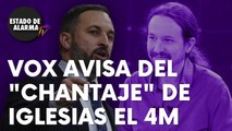 Abascal avisa del posible “chantaje” de Iglesias a la izquierda tras el 4M si sumase para gobernar