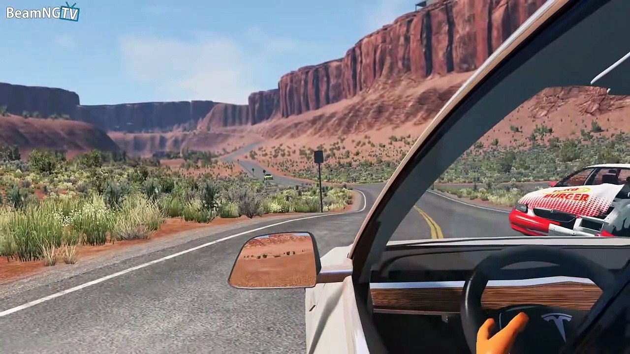 Tesla Car Crashes & Tesla Autopilot Saves 5 Beamng.Drive video