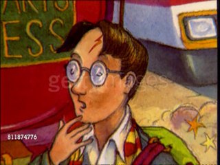 Animation de la couverture du livre "Harry Potter à l'École des Sorcier"