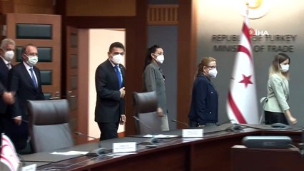 Bakan Pekcan, KKTC Maliye Bakanı Oğuz’u ağırladı