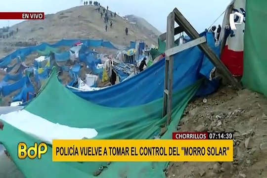 Morro Solar: invasores lanzan piedras contra la Policía para evitar ser desalojados