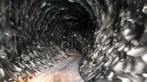 Exploring a Beautiful Naturally Crafted Ice Tunnel