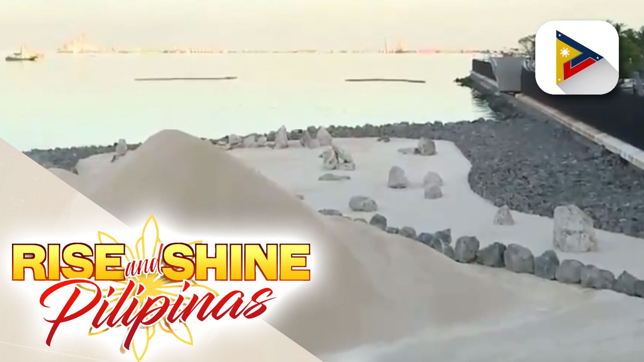 Malaking bahagi ng beachfront ng Manila Bay, balot na ng dolomite sand