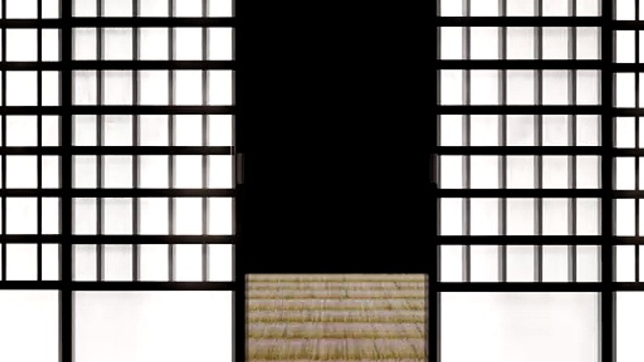 shouji_open　【シーンチェンジ・場面切替・背景素材】障子　開く　オープン　逆再生で閉まる