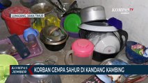 Rumah Rusak Diguncang Gempa, Warga Sahur di Kandang Kambing