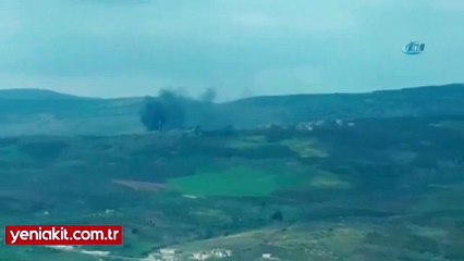 Afrin’de cephanelik böyle imha edildi