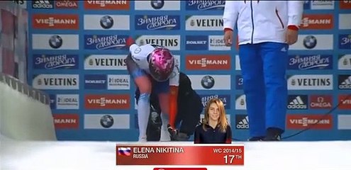 Sporcu kızağı tutturamayınca metrelerce sürüklendi