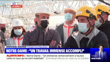 Emmanuel Macron à Notre-Dame: "On est tous impressionnés de ce que nous voyons" (BFMTV)