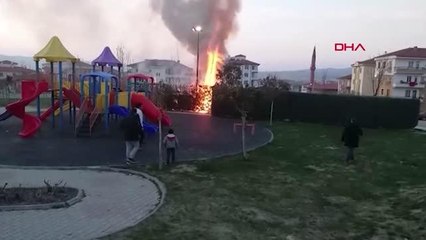 ÇORUM'DA ÇOCUK PARKINDA YANGIN