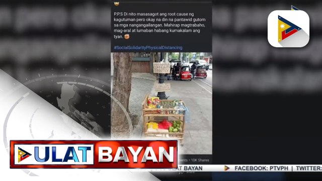 Community pantry sa Quezon City na nag-aalok ng libreng pagkain sa mga nangangailangan, dinarayo ng mga nais mag-donate