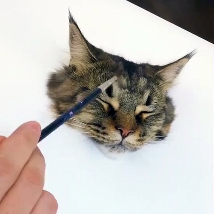 Tête de chat hyperréaliste en 3D