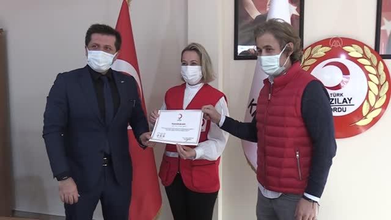 Türk Kızılay Ordu Şubesi'nden bazı basın kuruluşlarına teşekkür belgesi