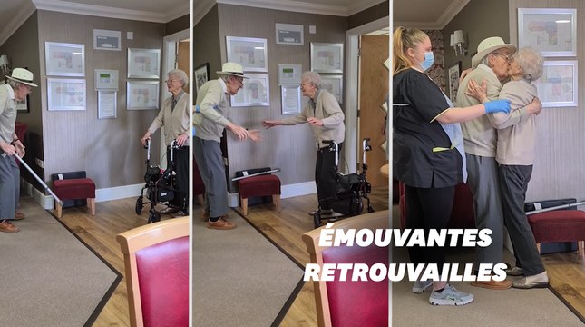 Covid-19: les retrouvailles bouleversantes de ce couple séparé pendant des mois