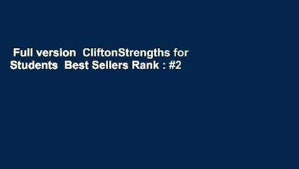 Full version  CliftonStrengths for Students  Best Sellers Rank : #2