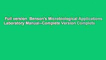 Full version  Benson's Microbiological Applications Laboratory Manual--Complete Version Complete
