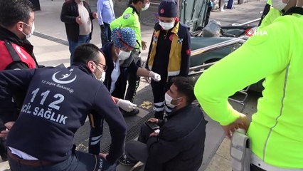 Fren yerine gaza basınca kaldırıma çıktı: 1 yaralı