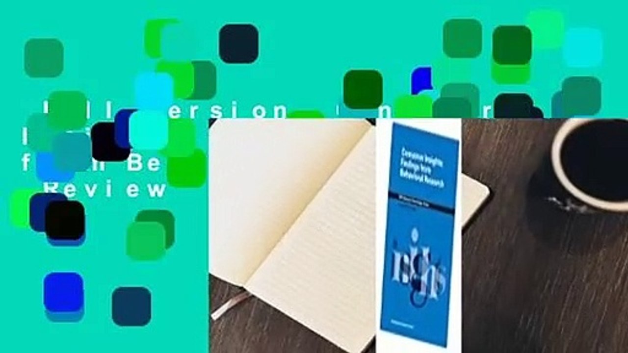 Full version  Consumer Insights: Findings from Behavioral Research  Review