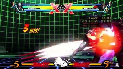 ULTIMATE MARVEL VS. CAPCOM 3 Wolverine Fatal Claw loop (4 reps)