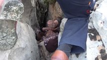 3 gündür haber alınamayan yaşlı kadın kayalıkların arasında sıkışmış halde bulundu