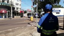 Pé na faixa: Após mudança em semáforo da Rua Erechim, Transitar realiza ação orientava