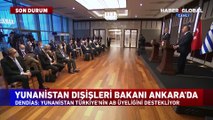 Bakan Çavuşoğlu, Yunan mevkidaşı ile ortak açıklama yapıyor