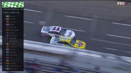Nascar Cup Martinsville 2021 Restart Blaney Hamlin Battle Stage 2 Win